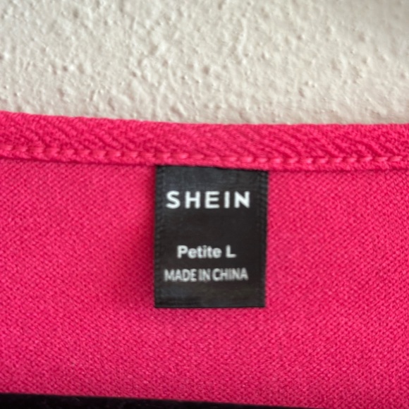 A2 - 143VHot pink square neck long lantern sleeve top petite size large - Picture 7 of 10